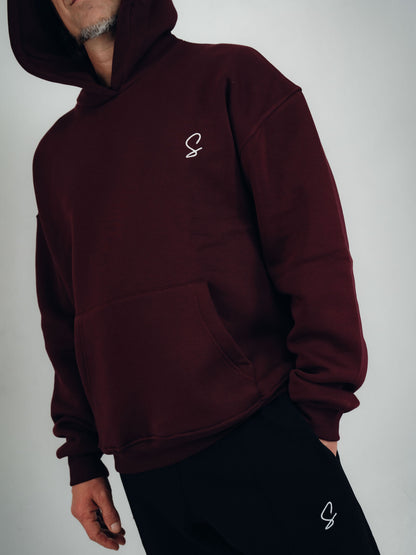 OVER-SIZED HOODIE ( Burgundy )