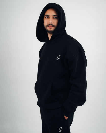 OVER-SIZED HOODIE ( BLACK )